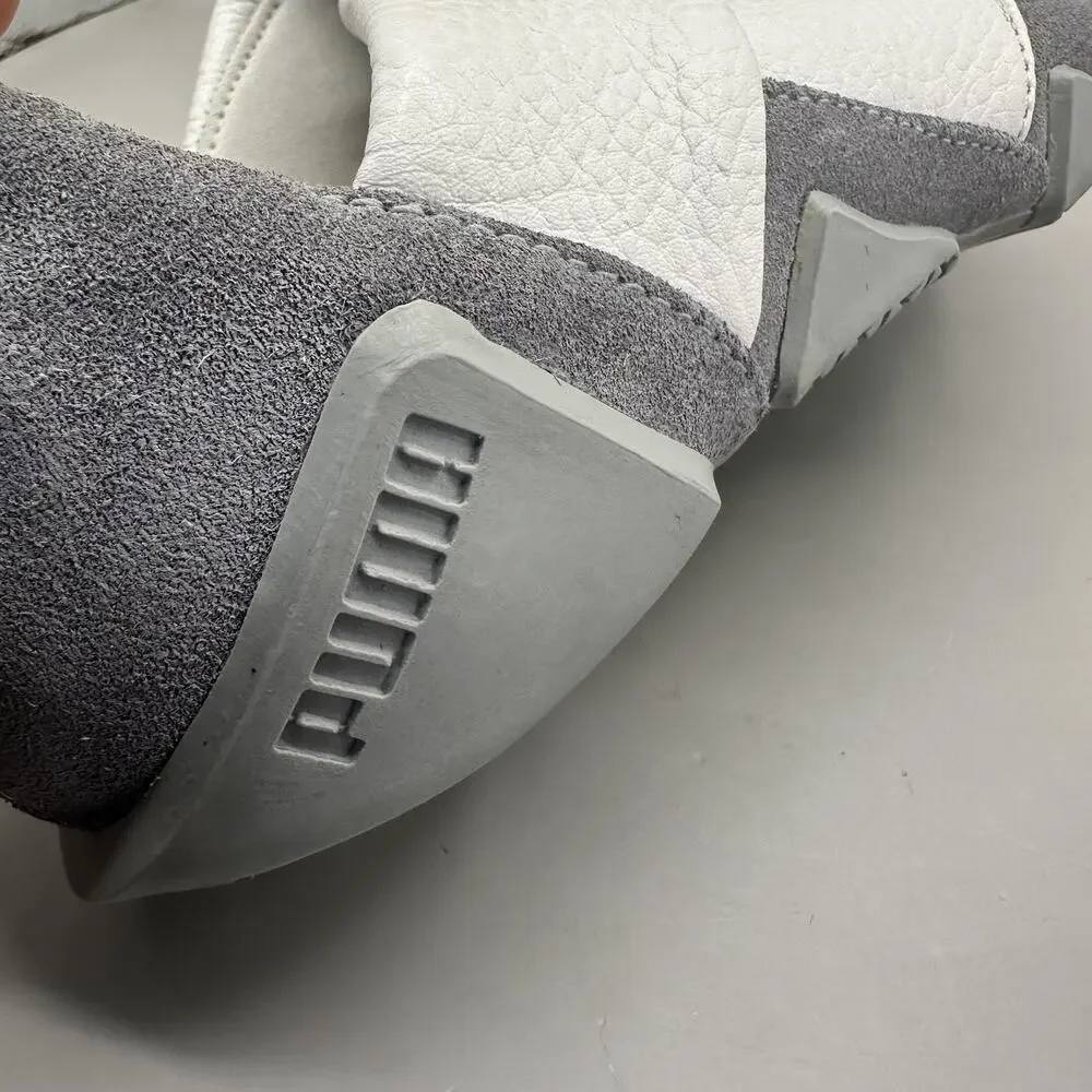 Puma Satori Mens Size 8 White Gray Leather Slip On Casual Sneakers *VERY RARE*